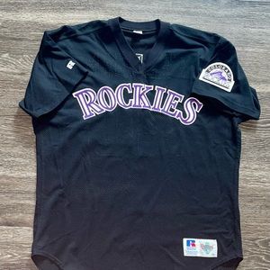 VINTAGE AUTHENTIC RUSSELL ATHLETIC COLORADO ROCKIES SEWN SIZE 48 PULLOVER JERSEY
